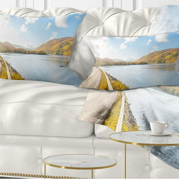 Designart 12" x 20" Green Polyester Throw Pillow