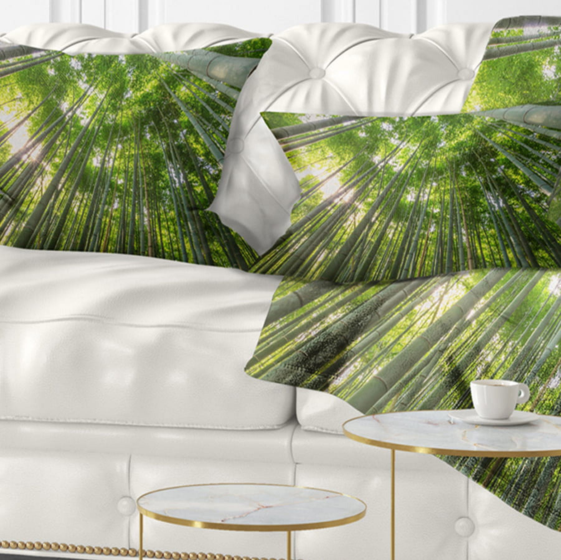 Designart 12" x 20" Green Polyester Throw Pillow