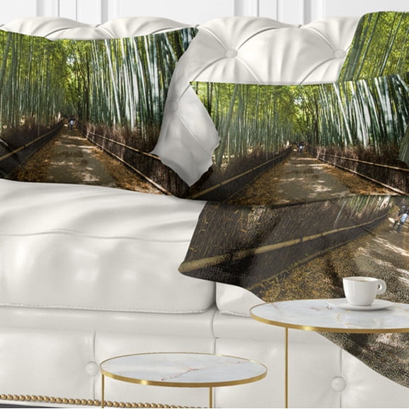 Designart 12" x 20" Green Polyester Throw Pillow