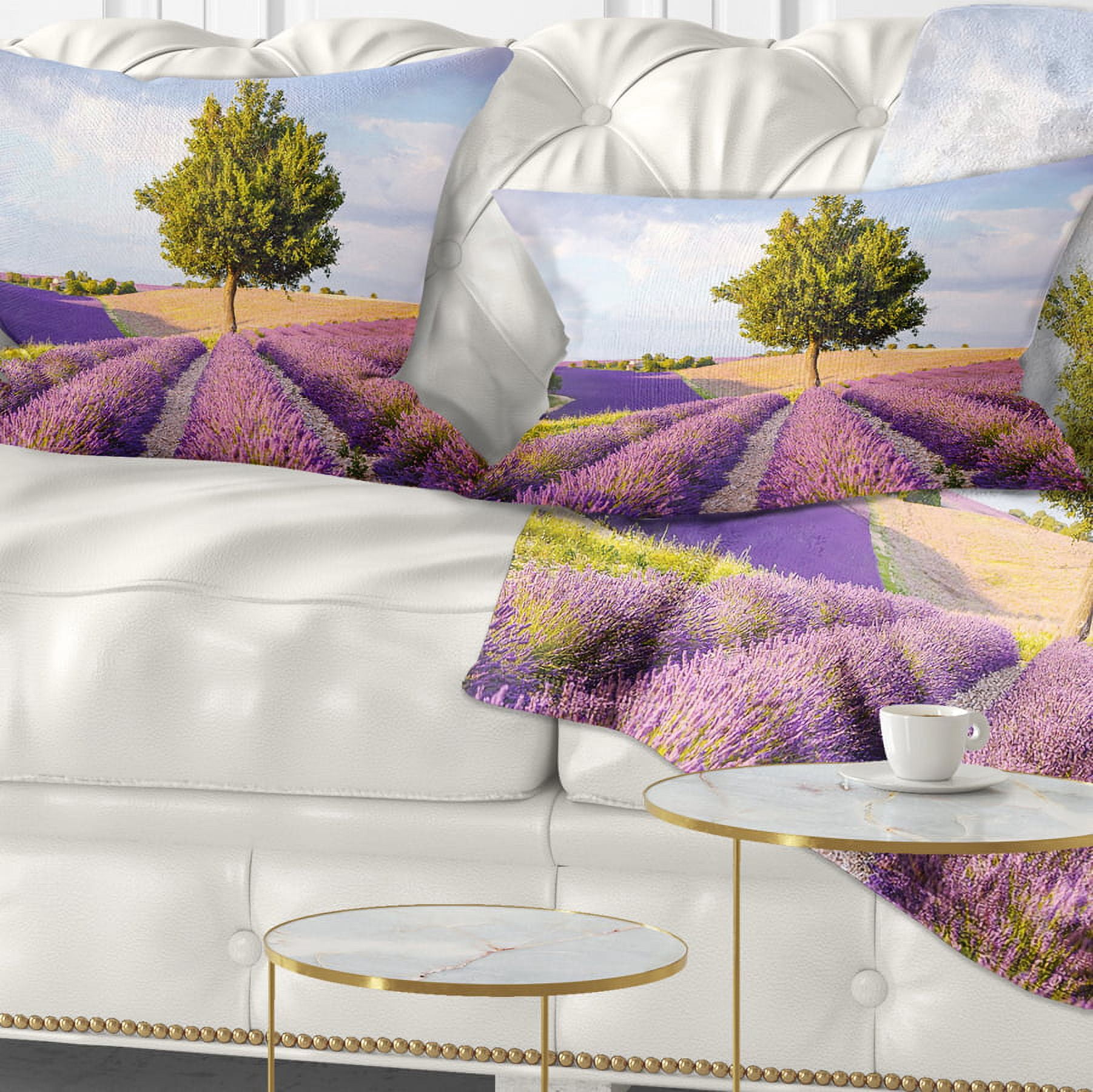Designart 12" x 20" Green Polyester Throw Pillow