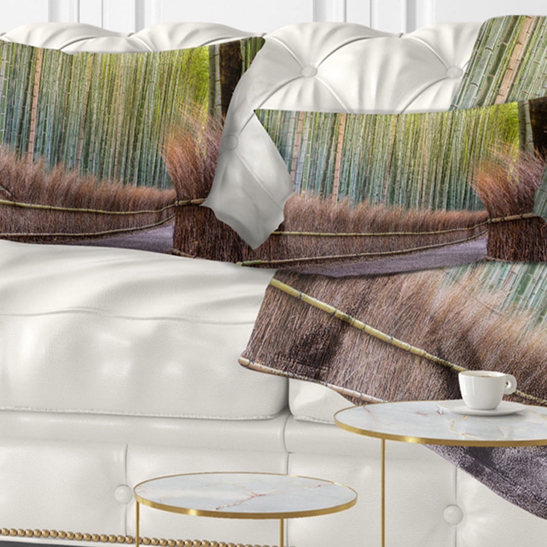 Designart 12" x 20" Green Polyester Throw Pillow