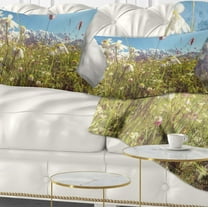 Designart 12" x 20" Green Polyester Throw Pillow