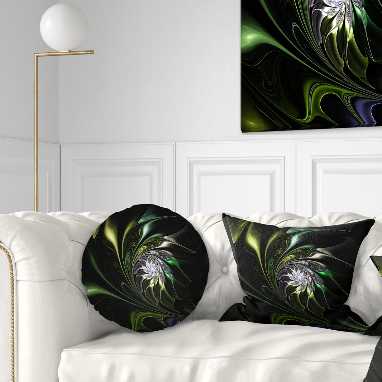 Designart 12" x 20" Green Polyester Throw Pillow