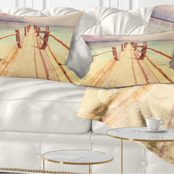 Designart 12" x 20" Green Polyester Throw Pillow