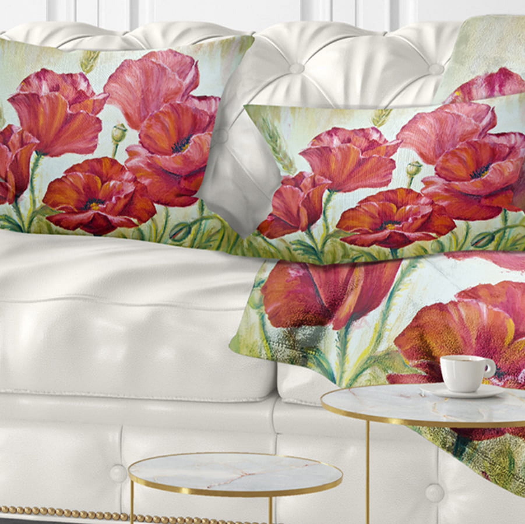Designart 12" x 20" Green Polyester Throw Pillow