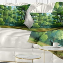 Designart 12" x 20" Green Polyester Throw Pillow