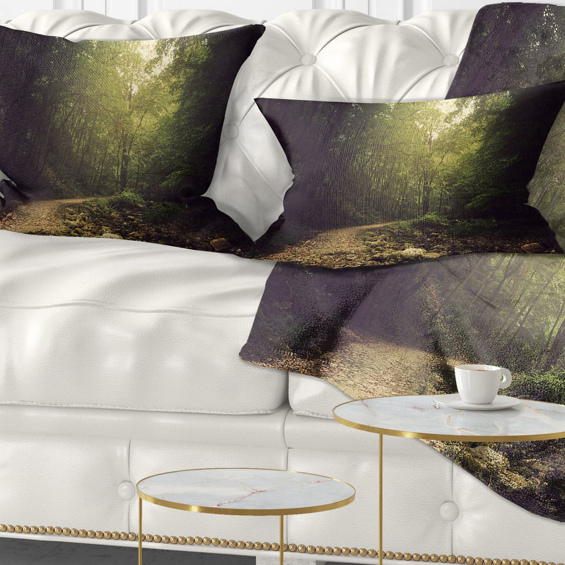 Designart 12" x 20" Green Polyester Throw Pillow