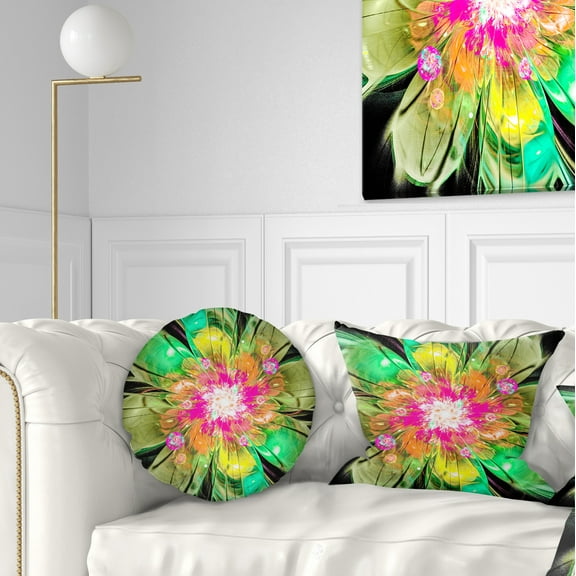 Designart 12" x 20" Green Polyester Throw Pillow