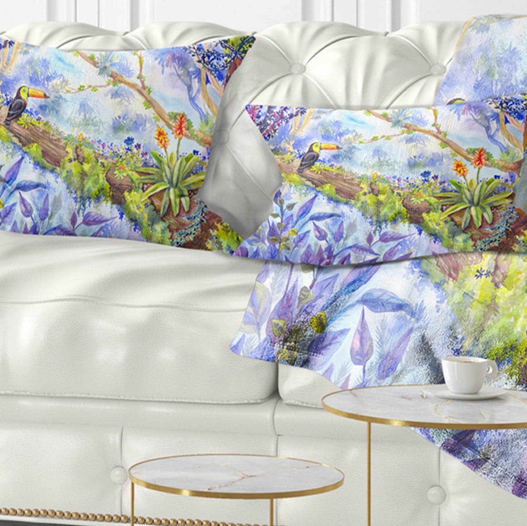 Designart 12" x 20" Green Polyester Throw Pillow