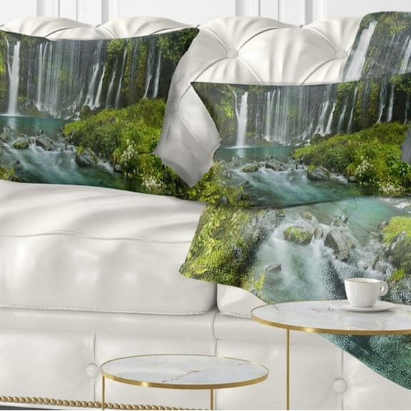 Designart 12" x 20" Green Polyester Throw Pillow