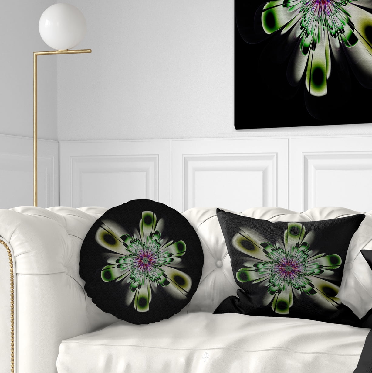 Designart 12" x 20" Green Polyester Throw Pillow