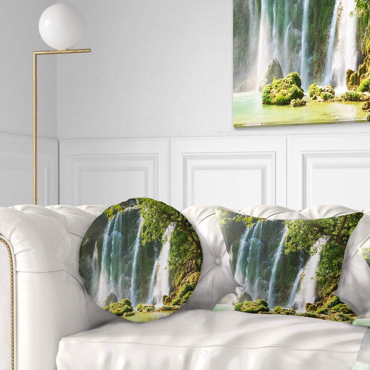 Designart 12" x 20" Green Polyester Throw Pillow