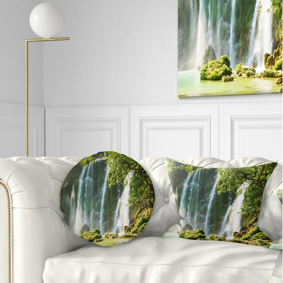 Designart 12" x 20" Green Polyester Throw Pillow