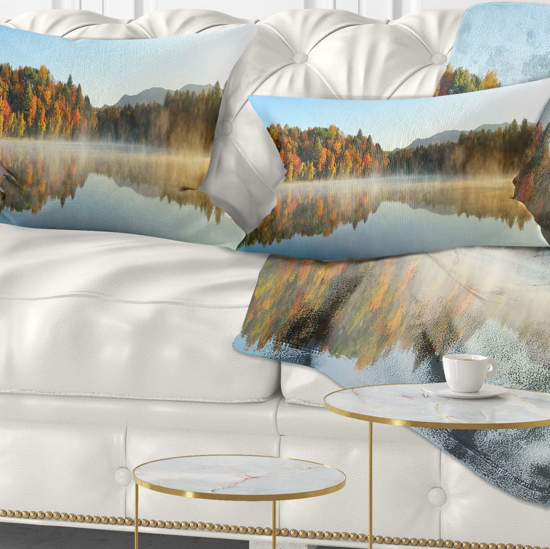 Designart 12" x 20" Green Polyester Throw Pillow