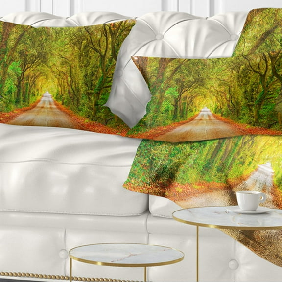 Designart 12" x 20" Green Polyester Throw Pillow