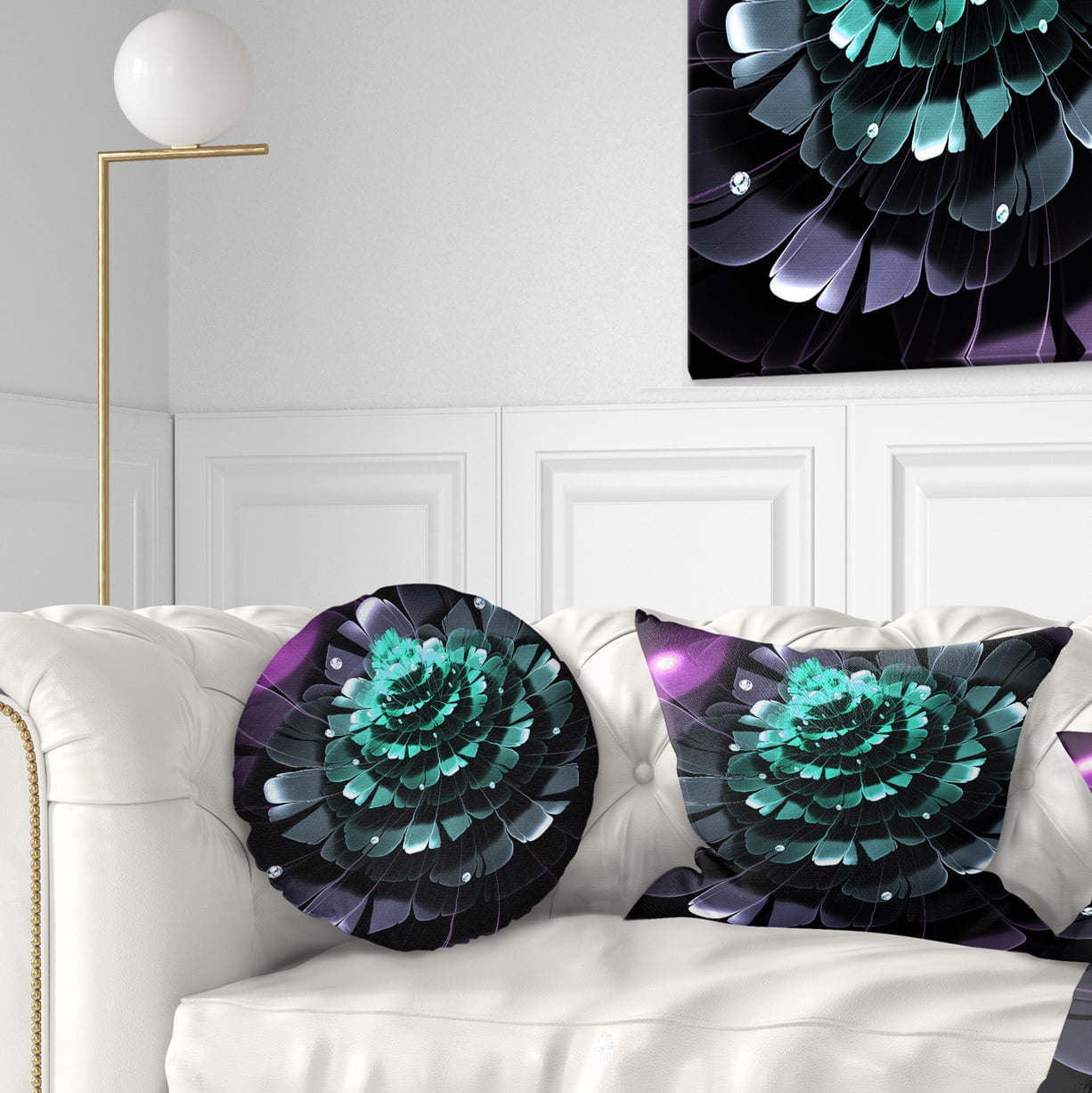 Designart 12" x 20" Green Polyester Throw Pillow