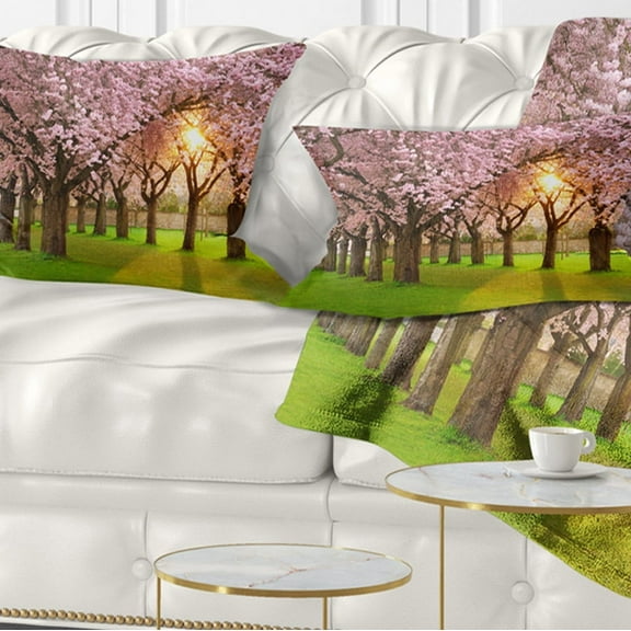 Designart 12" x 20" Green Polyester Throw Pillow