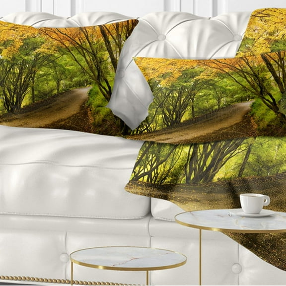 Designart 12" x 20" Green Polyester Throw Pillow