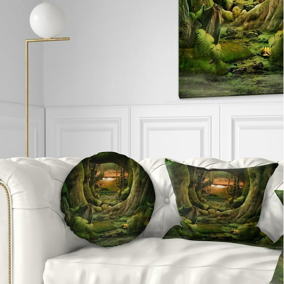 Designart 12" x 20" Landscape Polyester Throw Pillow
