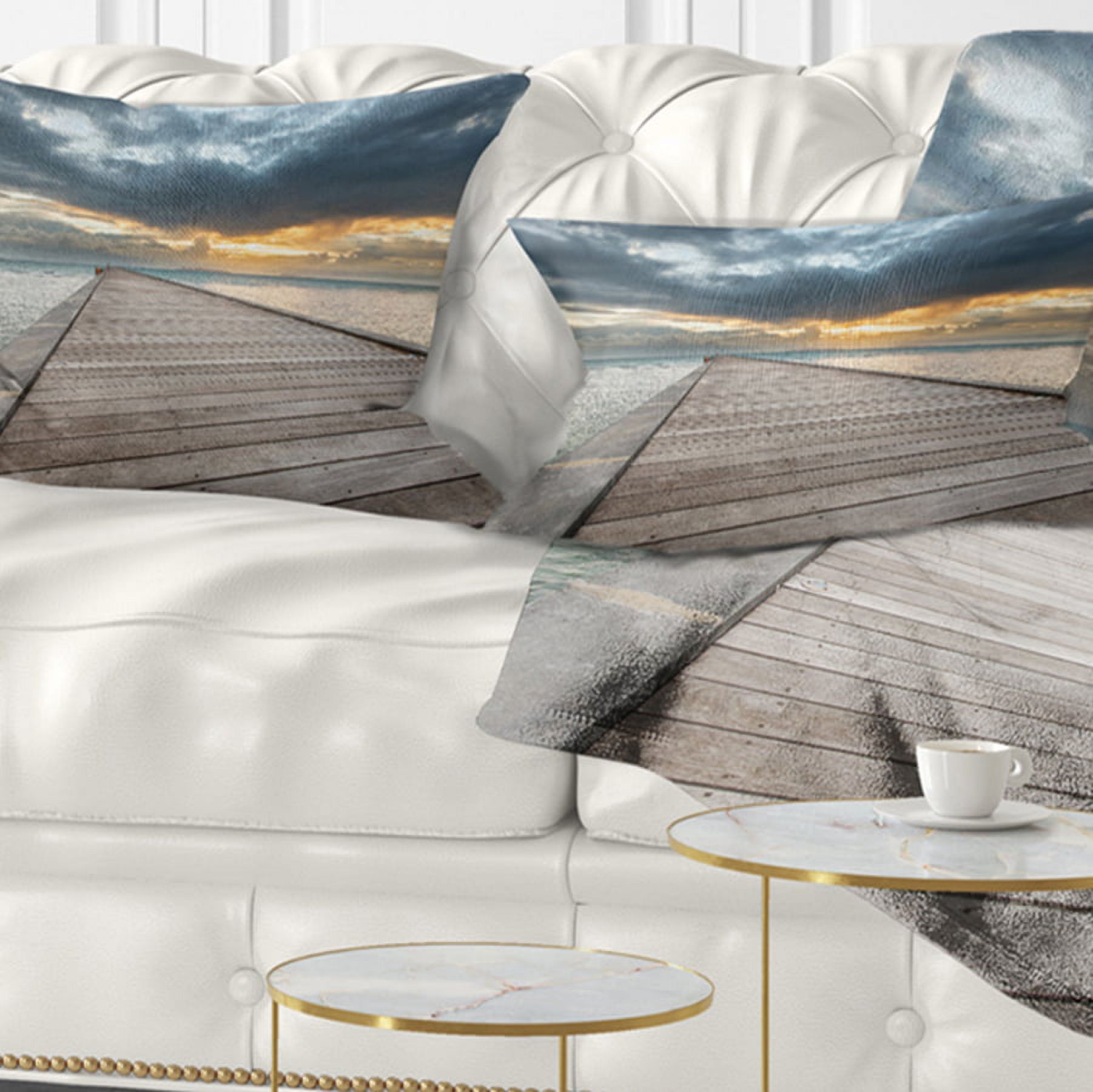 Designart 12" x 20" Multi-color Bridge Pier Polyester Throw Pillow