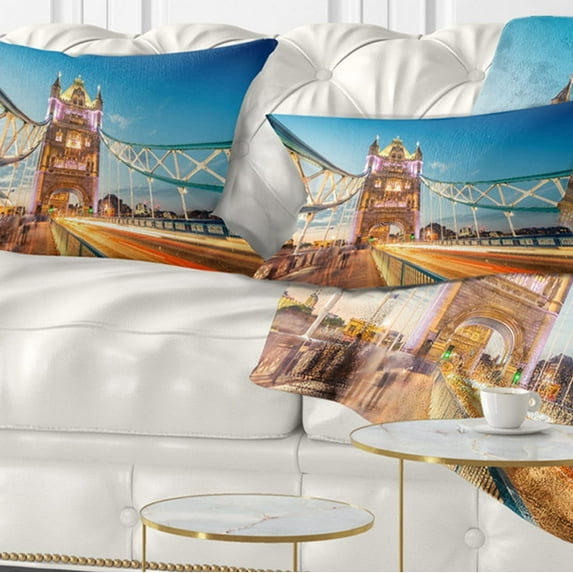 Designart 12" x 20" Multi-color Polyester Throw Pillow