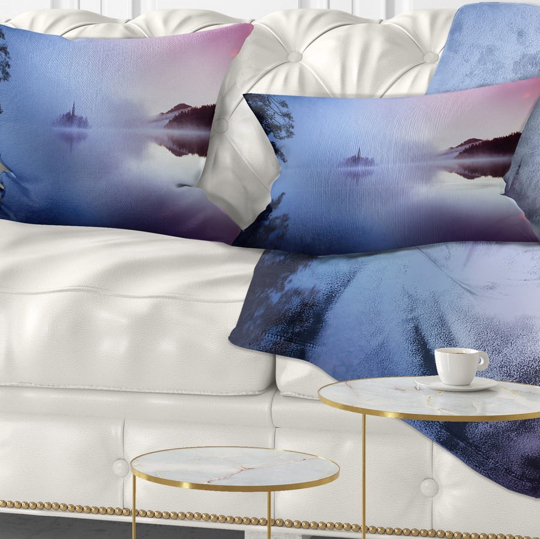 Designart 12" x 20" Multi-color Polyester Throw Pillow