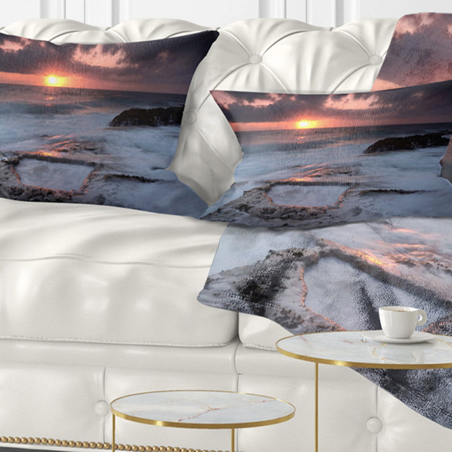 Designart 12" x 20" Multi-color Polyester Throw Pillow