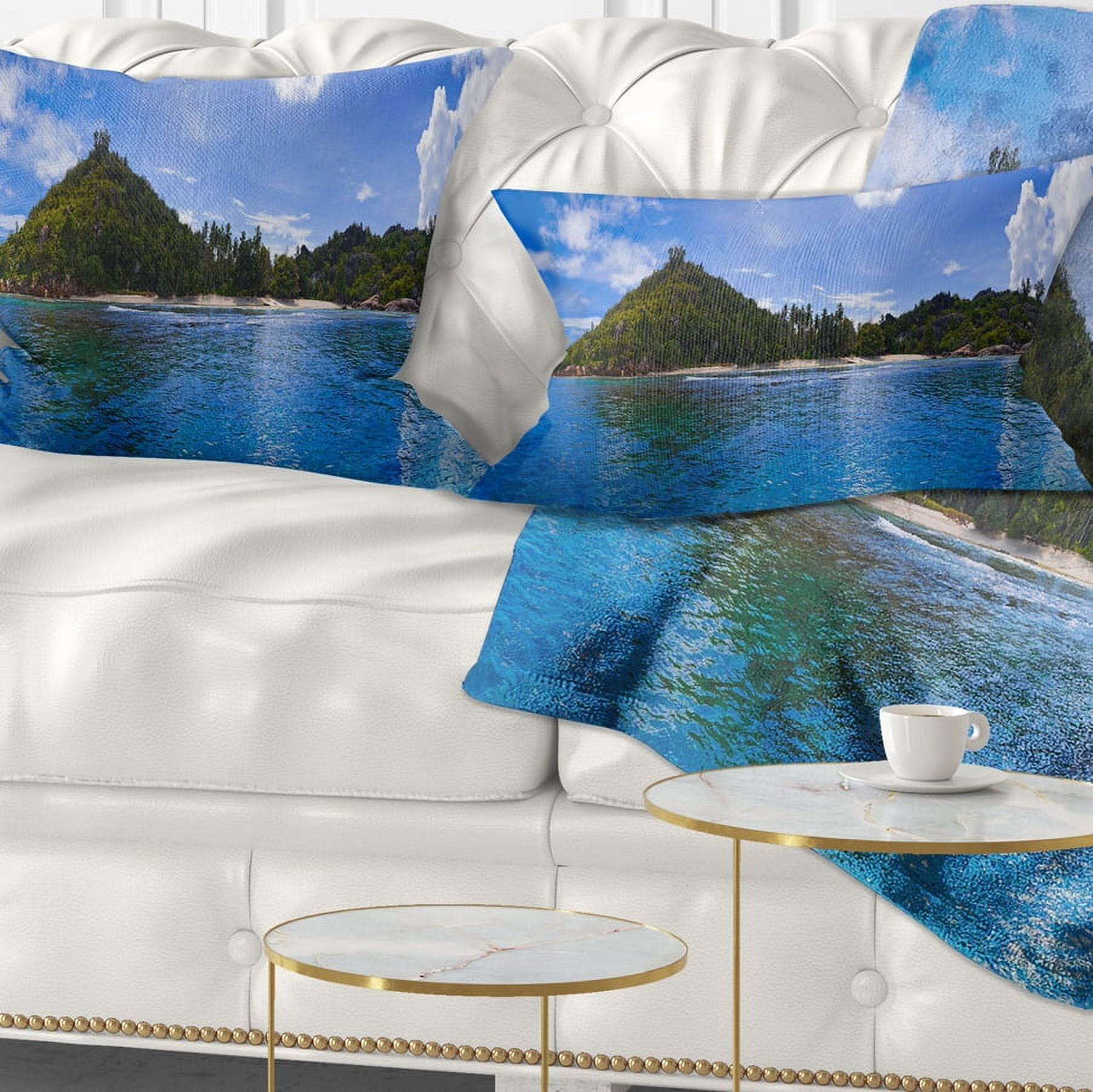 Designart 12" x 20" Multi-color Polyester Throw Pillow