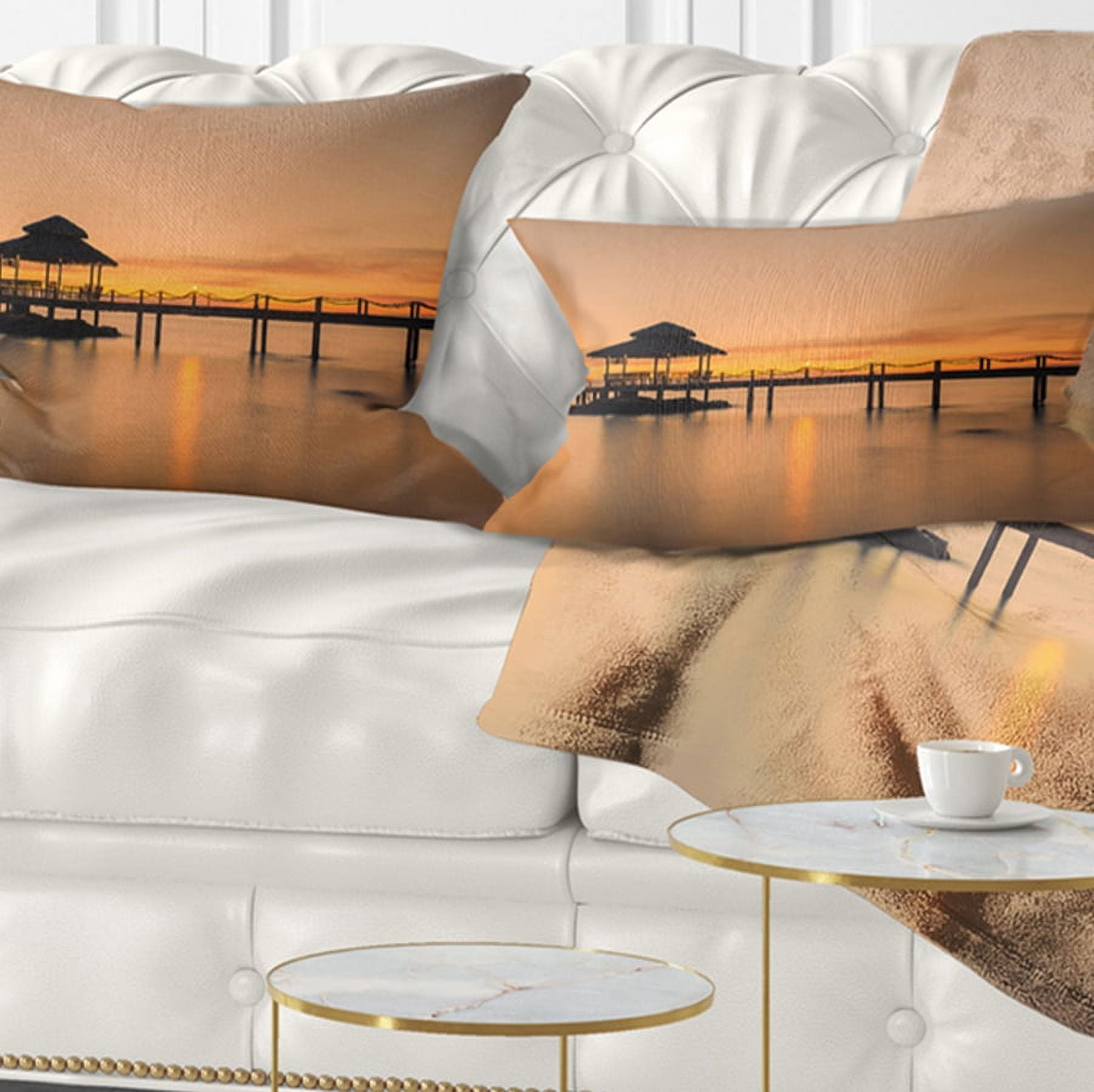 Designart 12" x 20" Multi-color Polyester Throw Pillow