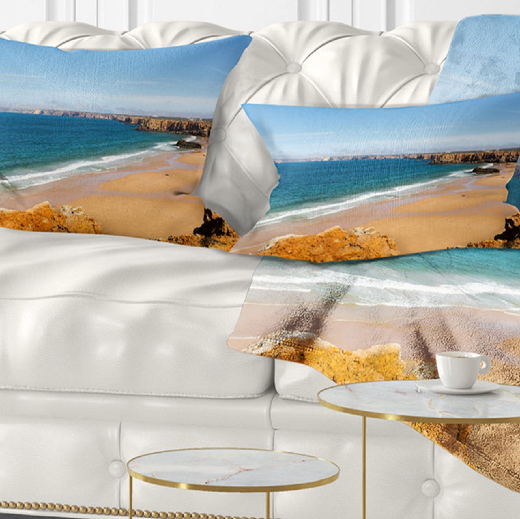 Designart 12" x 20" Multi-color Polyester Throw Pillow