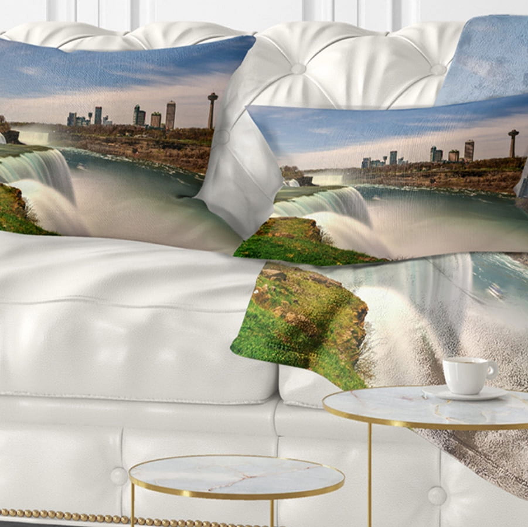 Designart 12" x 20" Multi-color Polyester Throw Pillow