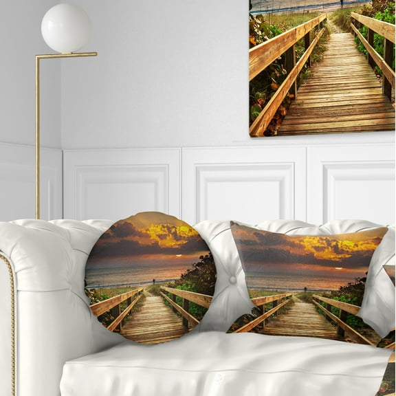 Designart 12" x 20" Multi-color Polyester Throw Pillow