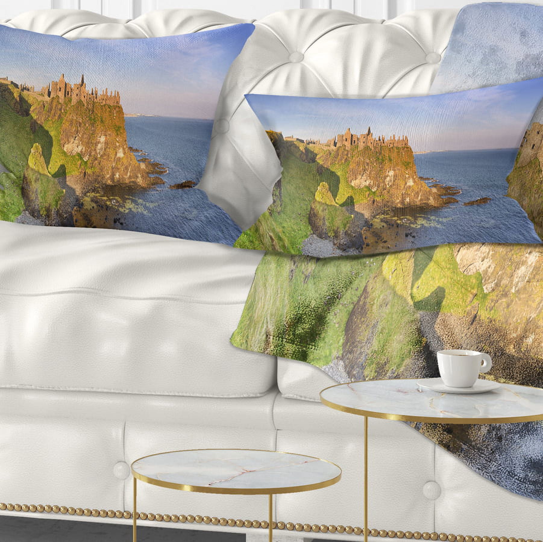 Designart 12" x 20" Multi-color Polyester Throw Pillow