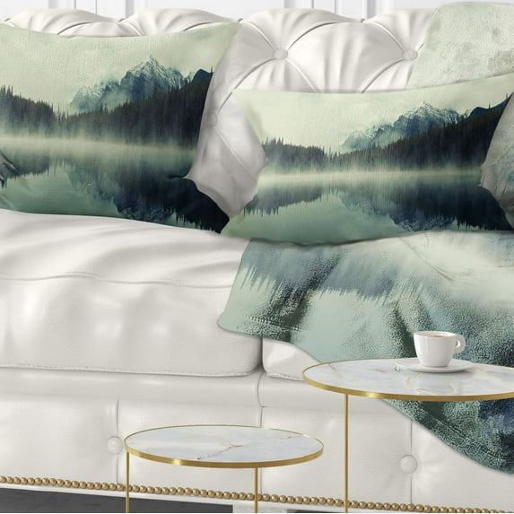 Designart 12" x 20" Multi-color Polyester Throw Pillow