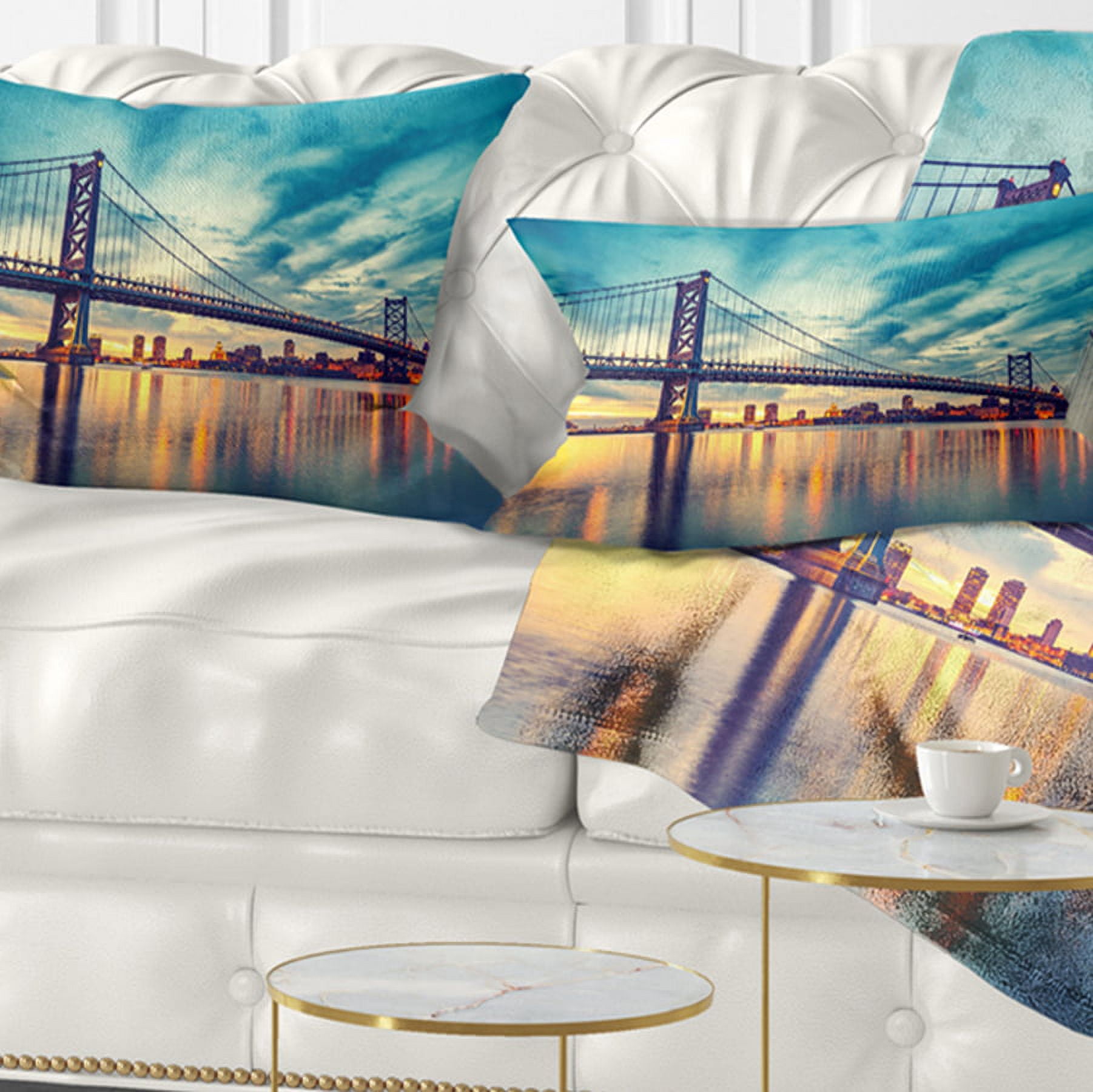 Designart 12" x 20" Multi-color Polyester Throw Pillow