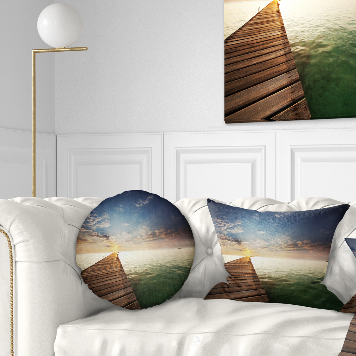 Designart 12" x 20" Multi-color Polyester Throw Pillow