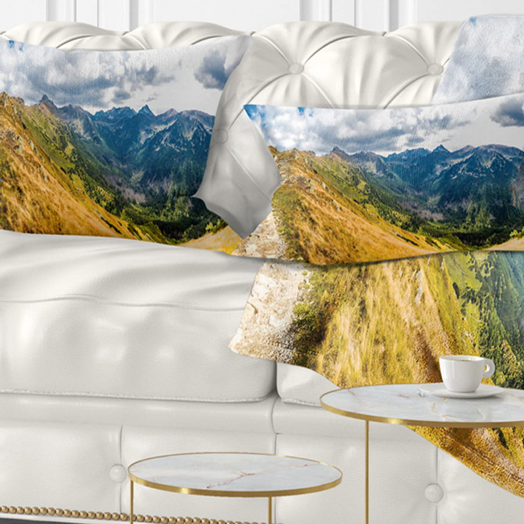 Designart 12" x 20" Multi-color Polyester Throw Pillow