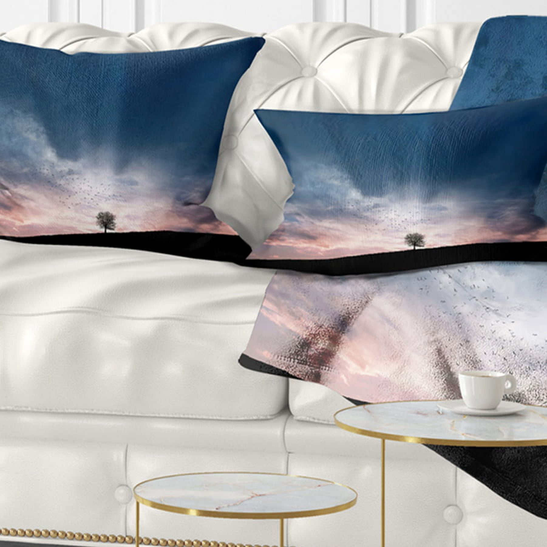 Designart 12" x 20" Multi-color Polyester Throw Pillow