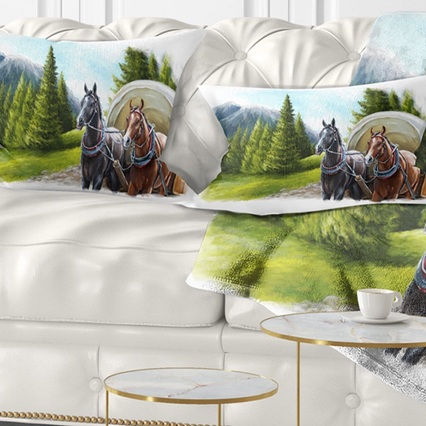 Designart 12" x 20" Multi-color Polyester Throw Pillow