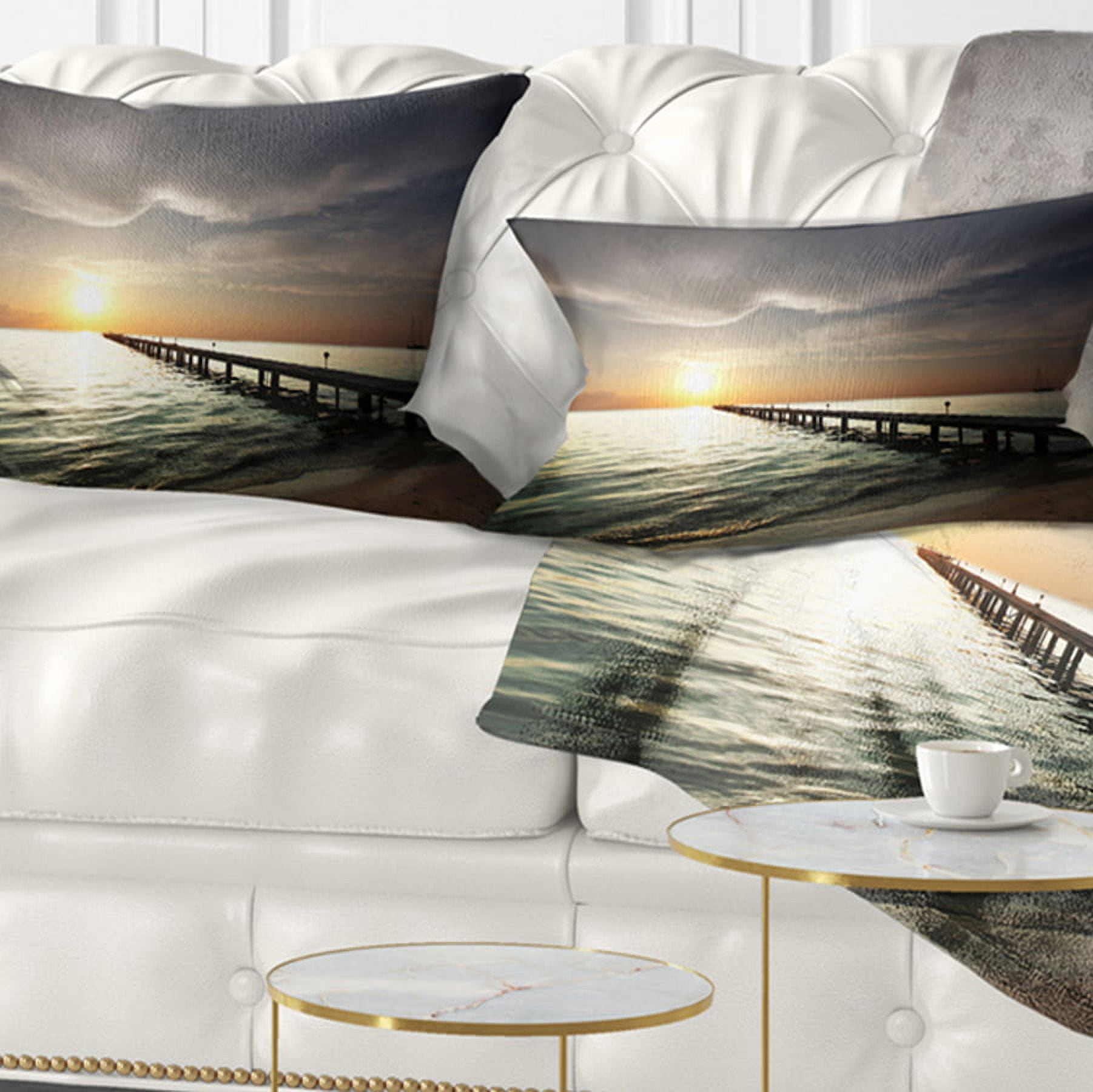 Designart 12" x 20" Multi-color Polyester Throw Pillow