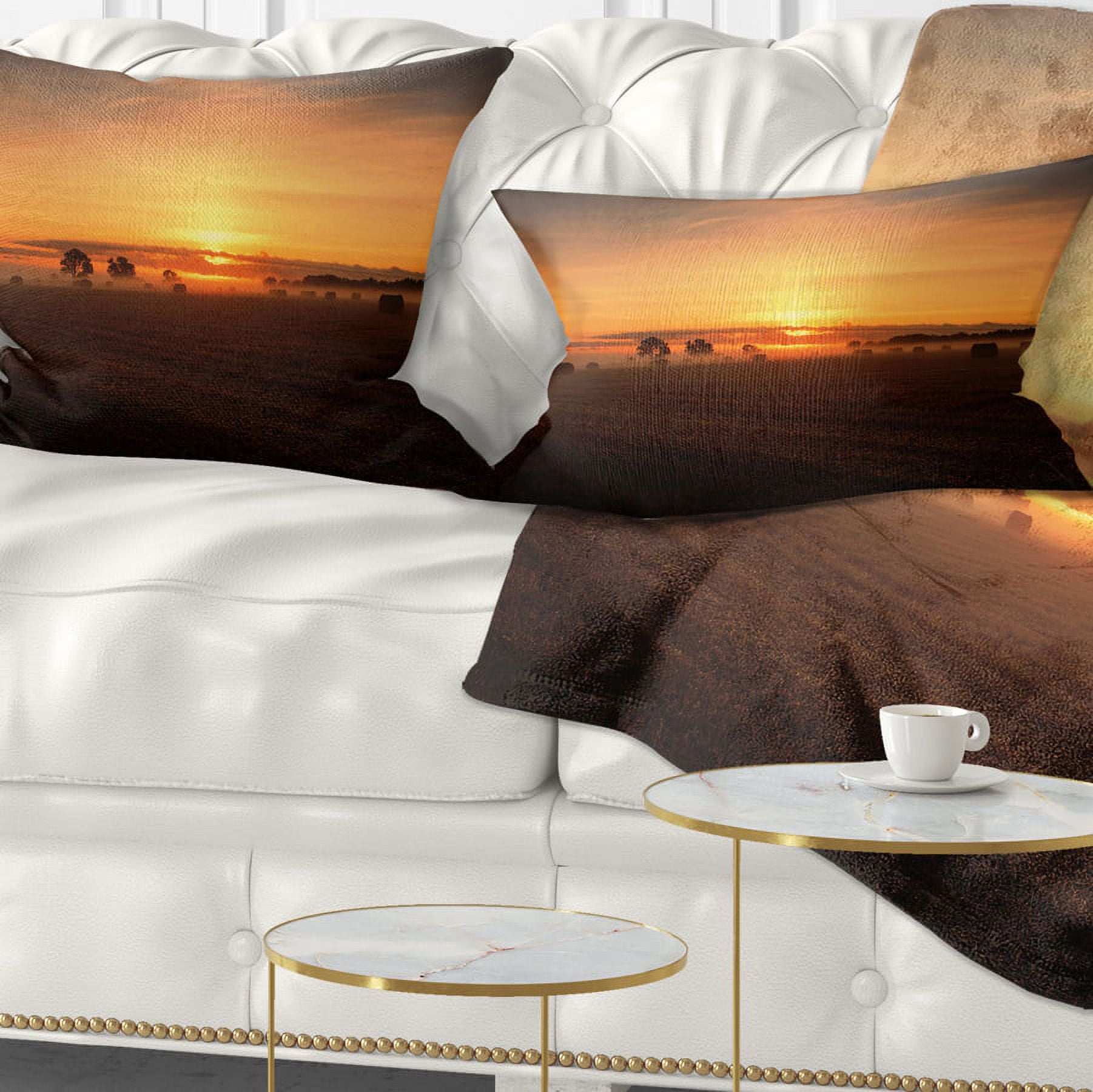Designart 12" x 20" Multi-color Polyester Throw Pillow