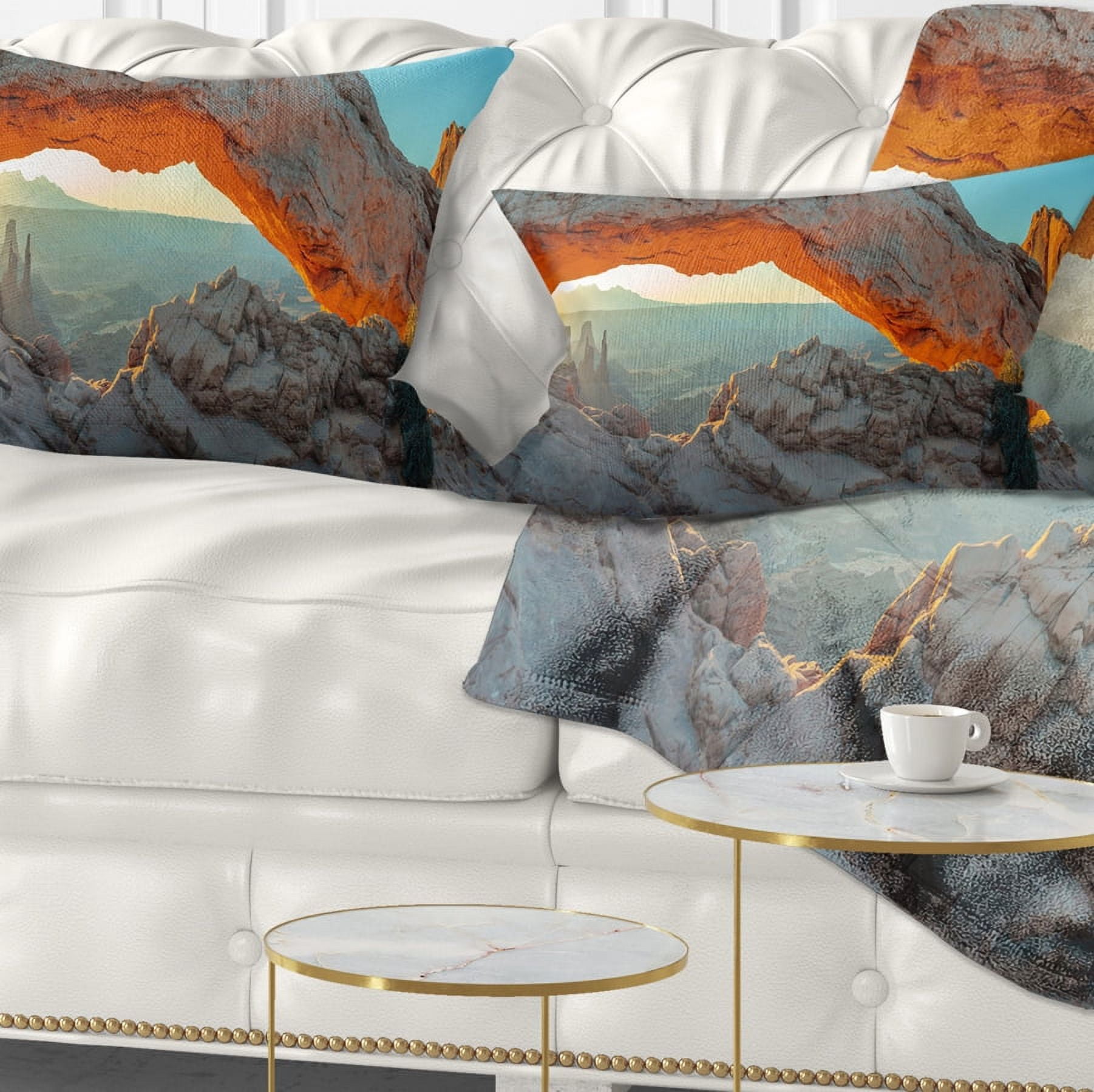 Designart 12" x 20" Multi-color Polyester Throw Pillow