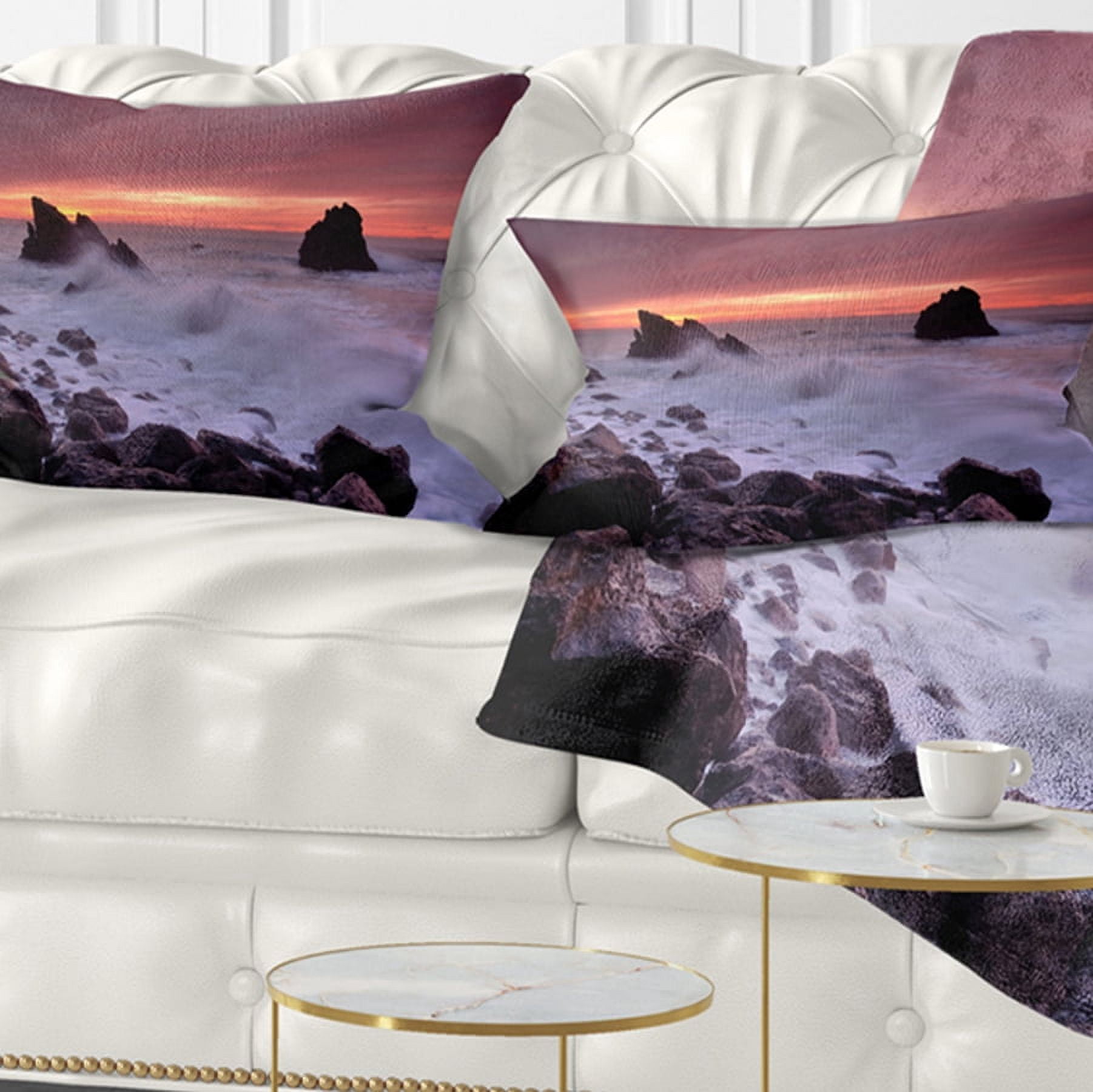 Designart 12" x 20" Multi-color Polyester Throw Pillow