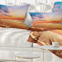 Designart 12" x 20" Multi-color Polyester Throw Pillow