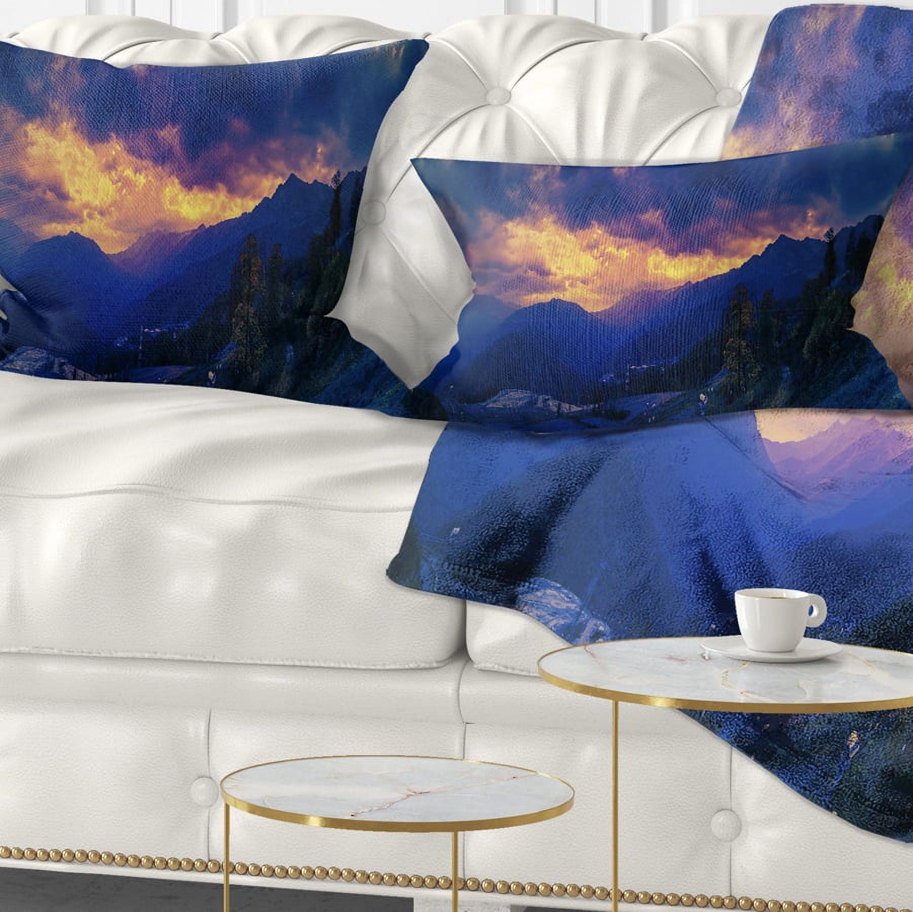 Designart 12" x 20" Multi-color Polyester Throw Pillow