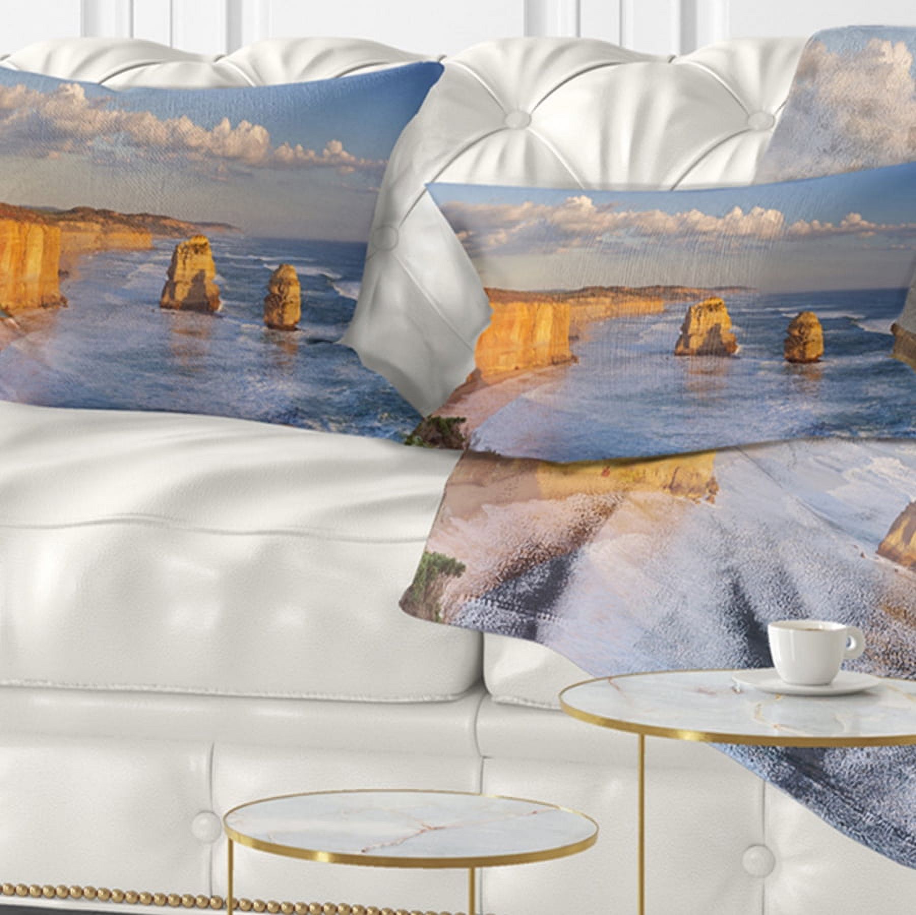 Designart 12" x 20" Multi-color Polyester Throw Pillow