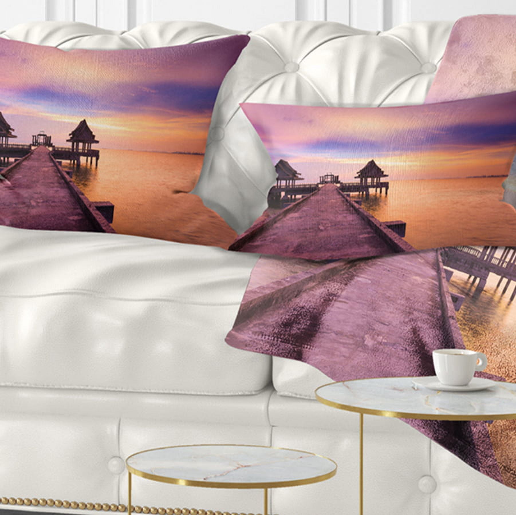 Designart 12" x 20" Multi-color Polyester Throw Pillow