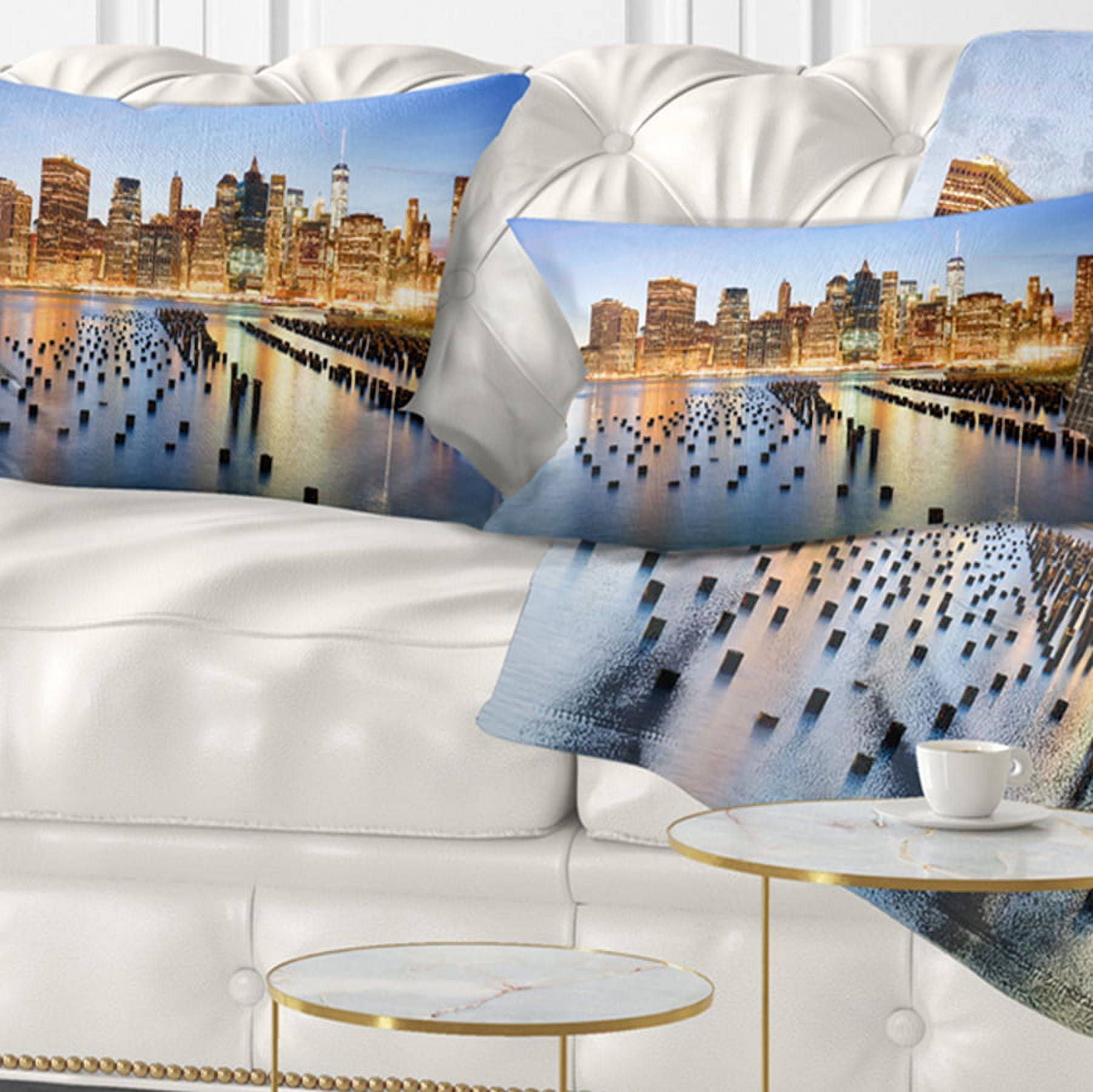 Designart 12" x 20" Multi-color Polyester Throw Pillow