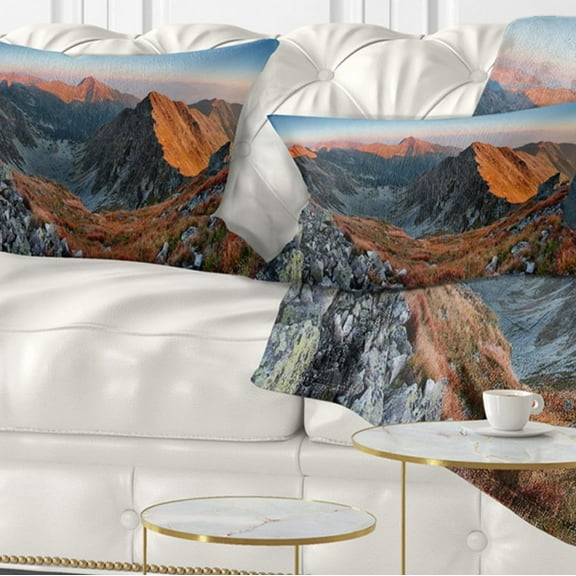 Designart 12" x 20" Multi-color Polyester Throw Pillow