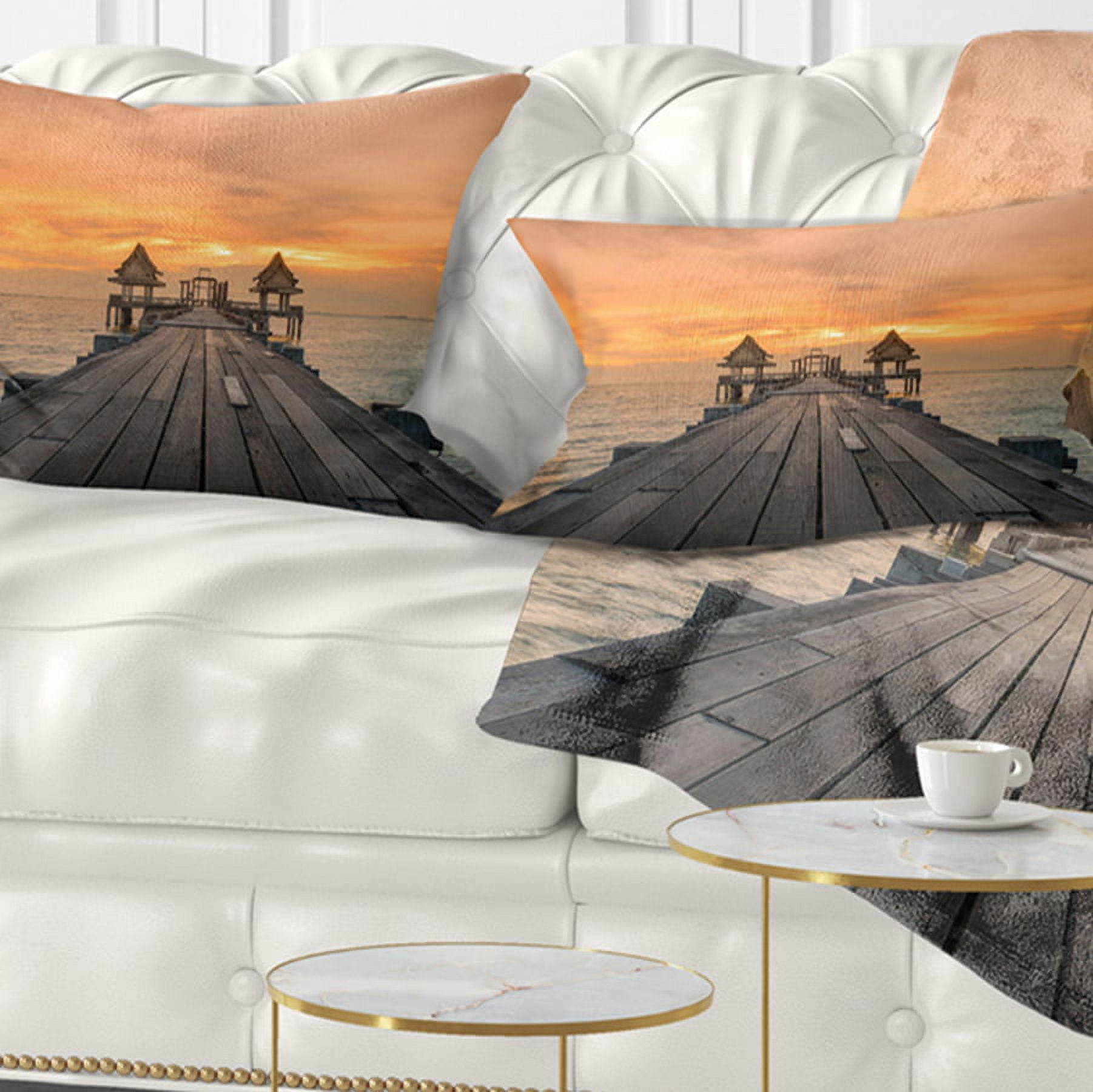 Designart 12" x 20" Multi-color Polyester Throw Pillow